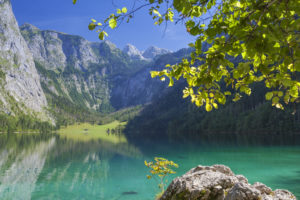 Obersee oberhalb vom Königssee, Schönau, Berchtesgadener Land, Oberbayern, Bayern, Süddeutschland, Deutschland, Europa Obersee oberhalb vom Königssee, Schönau, Berchtesgadener Land, Oberbayern, Bayern, Süddeutschland, Deutschland, Europa